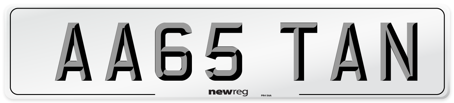 AA65 TAN Number Plate from New Reg